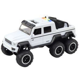 Samochód Terenowy Napęd Frykcyjny Światła Dźwięki Biały Perłowy 6x6 1:16 LEAN Toys