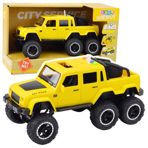 Samochód Terenowy Napęd Frykcyjny Światła Dźwięki Żółty 6x6 1:16 LEAN Toys
