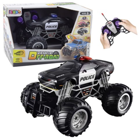 Samochód Terenowy Policyjny Zdalnie Sterowany RC 1:16 Światła Dym LEAN Toys Samochód Terenowy Policyjny Zdalnie Sterowany RC 1:16 Światła Dym LEAN Toys