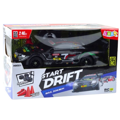 Samochód Wyścigowy Auto Do Driftu RC Czarny Karbon 30km/h 1:16 LEAN Toys Samochód Wyścigowy Auto Do Driftu RC Czarny Karbon 30km/h 1:16 LEAN Toys
