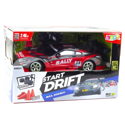 Samochód Wyścigowy Auto Do Driftu RC Czerwono Czarny 30km/h 1:16 LEAN Toys Samochód Wyścigowy Auto Do Driftu RC Czerwono Czarny 30km/h 1:16 LEAN Toys