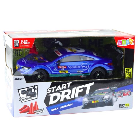 Samochód Wyścigowy Auto Do Driftu RC Niebieskie 30km/h 1:16 LEAN Toys Samochód Wyścigowy Auto Do Driftu RC Niebieskie 30km/h 1:16 LEAN Toys