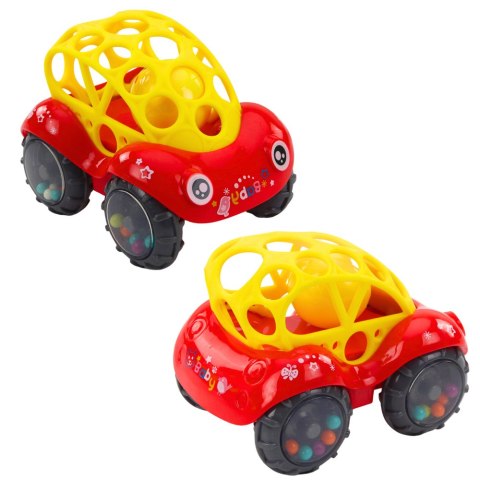 Samochodzik Autko Grzechota Dla Niemowląt Czerwony Zielony LEAN TOYS Samochodzik Autko Grzechota Dla Niemowląt Czerwony Zielony LEAN TOYS