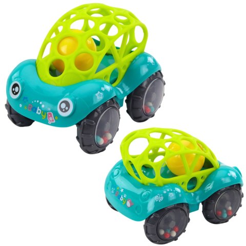 Samochodzik Autko Grzechota Dla Niemowląt Czerwony Zielony LEAN TOYS Samochodzik Autko Grzechota Dla Niemowląt Czerwony Zielony LEAN TOYS