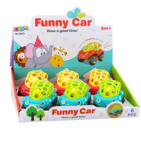 Samochodzik Autko Grzechota Dla Niemowląt Czerwony Zielony LEAN TOYS Samochodzik Autko Grzechota Dla Niemowląt Czerwony Zielony LEAN TOYS