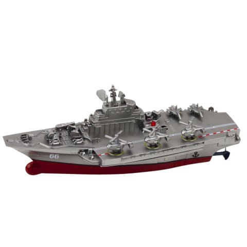 Statek Militarny Łódź Zdalnie Sterowana RC Srebrna 15cm LEAN Toys Statek Militarny Łódź Zdalnie Sterowana RC Srebrna 15cm LEAN Toys