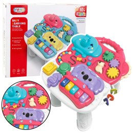 Stolik Edukacyjny Interaktywny Muzyczny Sensoryczny Różowy LEAN Toys
