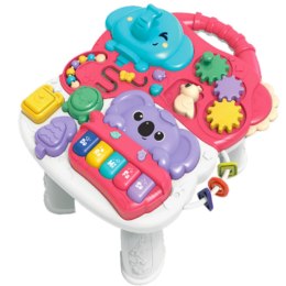 Stolik Edukacyjny Interaktywny Muzyczny Sensoryczny Różowy LEAN Toys