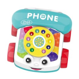 Telefon Na Kółkach Do Ciągnięcia Interaktywny Kolorowy LEAN Toys