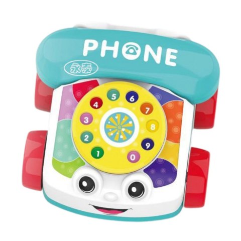 Telefon Na Kółkach Do Ciągnięcia Interaktywny Kolorowy LEAN Toys Telefon Na Kółkach Do Ciągnięcia Interaktywny Kolorowy LEAN Toys