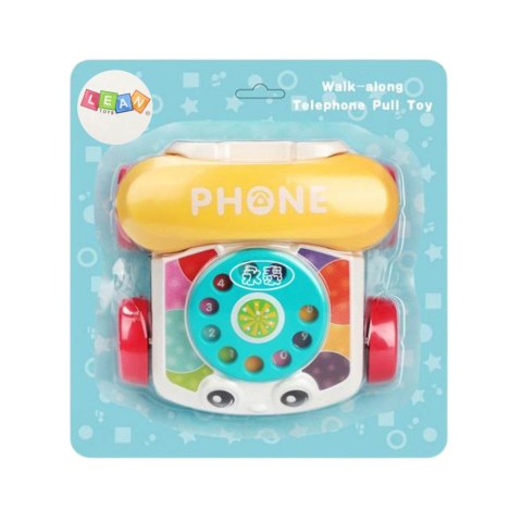 Telefon Na Kółkach Do Ciągnięcia Interaktywny Kolorowy LEAN Toys Telefon Na Kółkach Do Ciągnięcia Interaktywny Kolorowy LEAN Toys