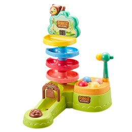 Tor Dla Kulek Interaktywna Zjeżdżalnia Sensoryczna Katapulta Młotek LEAN Toys