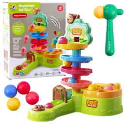 Tor Dla Kulek Interaktywna Zjeżdżalnia Sensoryczna Katapulta Młotek LEAN Toys