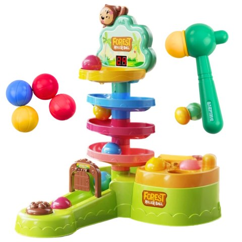 Tor Dla Kulek Interaktywna Zjeżdżalnia Sensoryczna Katapulta Młotek LEAN Toys Tor Dla Kulek Interaktywna Zjeżdżalnia Sensoryczna Katapulta Młotek LEAN Toys