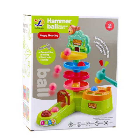 Tor Dla Kulek Interaktywna Zjeżdżalnia Sensoryczna Katapulta Młotek LEAN Toys Tor Dla Kulek Interaktywna Zjeżdżalnia Sensoryczna Katapulta Młotek LEAN Toys