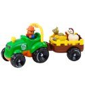 Traktor Z Napędem Interaktywny Zwierzątka Przyczepa Dźwięki Światła LEAN Toys