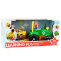 Traktor Z Napędem Interaktywny Zwierzątka Przyczepa Dźwięki Światła LEAN Toys