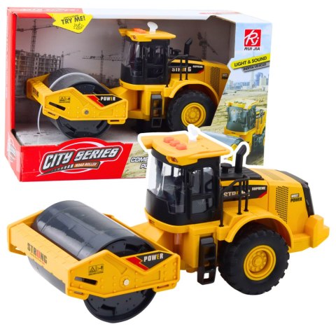Walec Drogowy Obrotowy Skrętny Światła Dźwięki Żółty LEAN Toys Walec Drogowy Obrotowy Skrętny Światła Dźwięki Żółty LEAN Toys