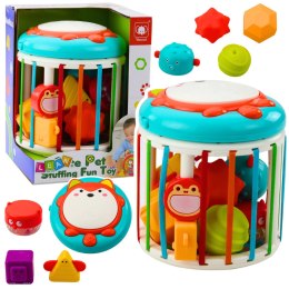 Walec Kostka Sensoryczna Interaktywna Bębenek Lis Światła Dźwięki Kolorowa LEAN Toys