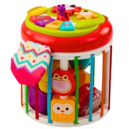 Walec Kostka Sensoryczna Interaktywna Sorter Światła Dźwięki Kolorowa LEAN Toys
