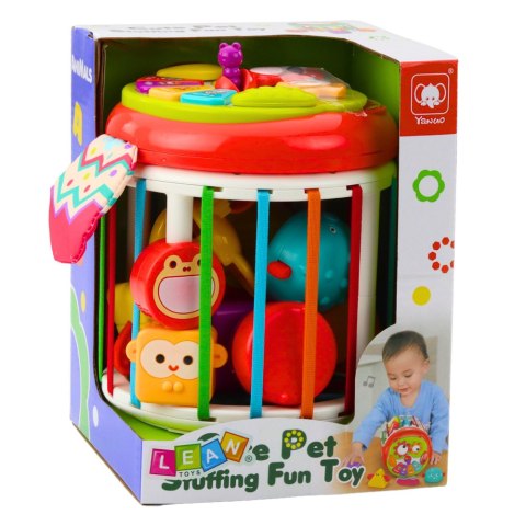 Walec Kostka Sensoryczna Interaktywna Sorter Światła Dźwięki Kolorowa LEAN Toys Walec Kostka Sensoryczna Interaktywna Sorter Światła Dźwięki Kolorowa LEAN Toys