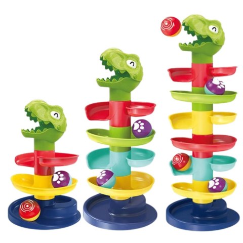 Wieża Zjeżdżalnia Dla Kulek Piłek Głowa Sorter Dinozaur Zielony LEAN Toys Wieża Zjeżdżalnia Dla Kulek Piłek Głowa Sorter Dinozaur Zielony LEAN Toys
