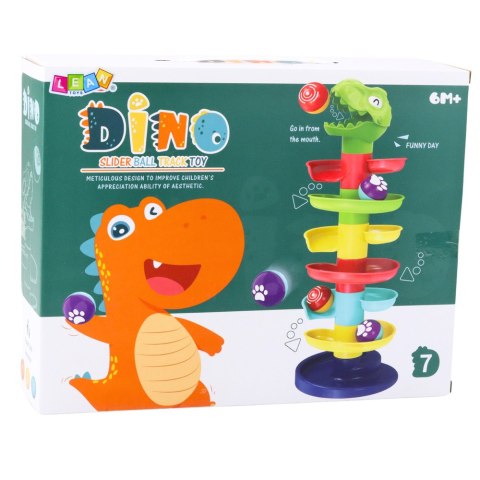 Wieża Zjeżdżalnia Dla Kulek Piłek Głowa Sorter Dinozaur Zielony LEAN Toys Wieża Zjeżdżalnia Dla Kulek Piłek Głowa Sorter Dinozaur Zielony LEAN Toys