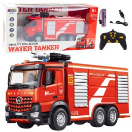 Wóz Strażacki Zdalnie Sterowany Wysuwana Drabina Rozpylanie Wody 2.4G 9CH LEAN Toys