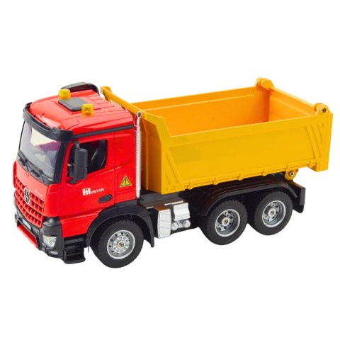 Wywrotka Zdalnie Sterowana RC 2.4G Dźwięki Żółto-Czerwona LEAN Toys Wywrotka Zdalnie Sterowana RC 2.4G Dźwięki Żółto-Czerwona LEAN Toys