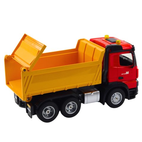 Wywrotka Zdalnie Sterowana RC 2.4G Dźwięki Żółto-Czerwona LEAN Toys Wywrotka Zdalnie Sterowana RC 2.4G Dźwięki Żółto-Czerwona LEAN Toys