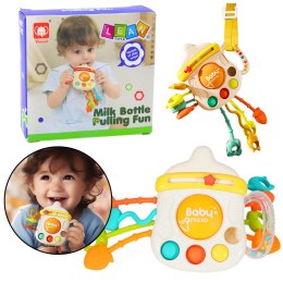 Zabawka Sensoryczna Gryzak Grzechotka Dla Malucha Butelka 3W1 LEAN TOYS