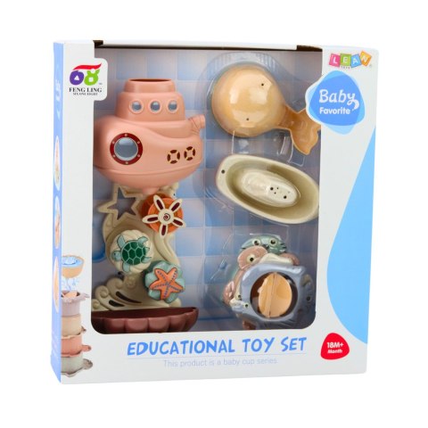 Zabawki Do Kąpieli Statek Podwodny Kubeczki Przyssawki 9el LEAN Toys Zabawki Do Kąpieli Statek Podwodny Kubeczki Przyssawki 9el LEAN Toys