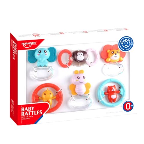 Zestaw Gryzaków Grzechotek Dla Niemowlaka Zwierzątka 6 ele. LEAN Toys Zestaw Gryzaków Grzechotek Dla Niemowlaka Zwierzątka 6 ele. LEAN Toys