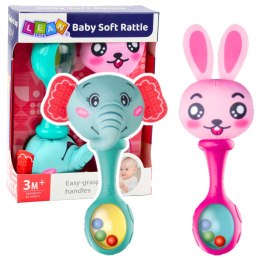 Zestaw Grzechotki Z Miękką Piłeczką Królik Słoń 2szt LEAN Toys