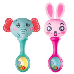 Zestaw Grzechotki Z Miękką Piłeczką Królik Słoń 2szt LEAN Toys