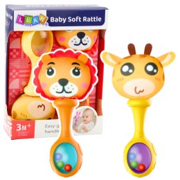 Zestaw Grzechotki Z Miękką Piłeczką Wzorki Żyrafa Lew 2szt LEAN Toys