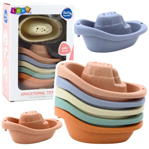 Zestaw Łódek Zabawek Do Kąpieli Dla Malucha Pastelowe 6szt LEAN Toys Zestaw Łódek Zabawek Do Kąpieli Dla Malucha Pastelowe 6szt LEAN Toys