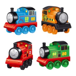 Zestaw Lokomotyw Z Napędem Pociągi Kolorowe 4szt LEAN Toys