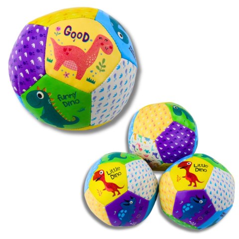 Zestaw Miękkich Piłeczek Z Dinozaurami Kolorowe 9cm 3szt LEAN Toys Zestaw Miękkich Piłeczek Z Dinozaurami Kolorowe 9cm 3szt LEAN Toys