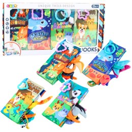 Zestaw Miękkie Kolorowe Książeczki Edukacyjne Sensoryczne Dla Malucha 4szt LEAN Toys