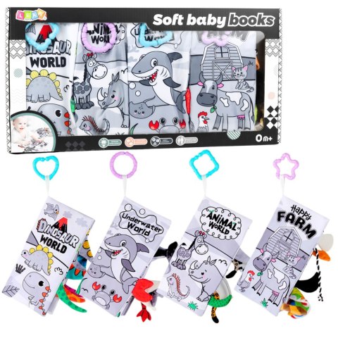Zestaw Miękkie Książeczki Edukacyjne Sensoryczne Dla Malucha 4szt LEAN Toys Zestaw Miękkie Książeczki Edukacyjne Sensoryczne Dla Malucha 4szt LEAN Toys