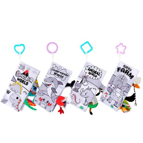 Zestaw Miękkie Książeczki Edukacyjne Sensoryczne Dla Malucha 4szt LEAN Toys Zestaw Miękkie Książeczki Edukacyjne Sensoryczne Dla Malucha 4szt LEAN Toys