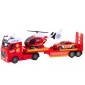 Zestaw Straż Ciężarówka Helikopter Samochód Światła Dźwięki LEAN Toys