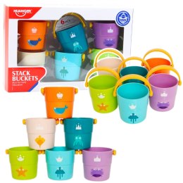 Zestaw Wiaderka Do Kąpieli Z Otworami Kolorowe 6szt LEAN Toys