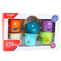 Zestaw Wiaderka Do Kąpieli Z Otworami Kolorowe 6szt LEAN Toys