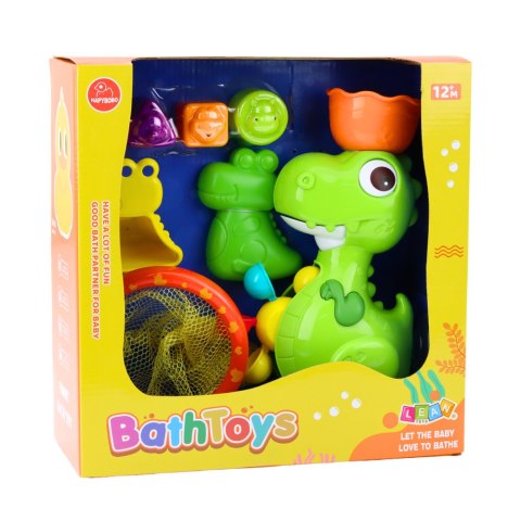Zestaw Zabawek Do Kąpieli Dinozaur z Młynkiem Akcesoria 8el LEAN Toys Zestaw Zabawek Do Kąpieli Dinozaur z Młynkiem Akcesoria 8el LEAN Toys