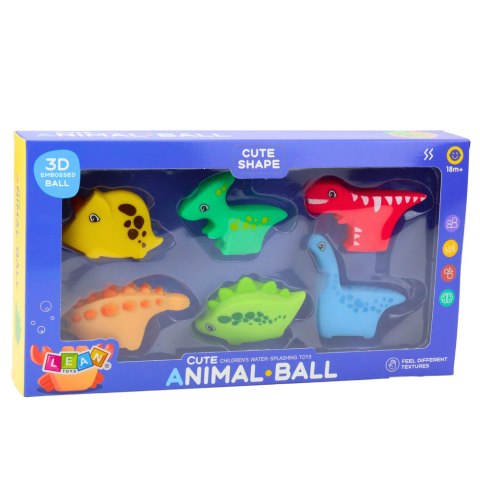Zestaw Zabawek Do Kąpieli Dinozaury Gumowe Kolorowe 6szt LEAN Toys Zestaw Zabawek Do Kąpieli Dinozaury Gumowe Kolorowe 6szt LEAN Toys