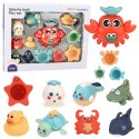 Zestaw Zabawek Do Kąpieli Krab Zwierzęta Morskie 12 el LEAN Toys