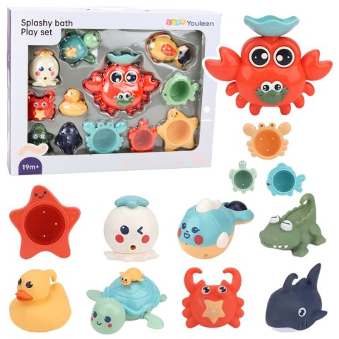 Zestaw Zabawek Do Kąpieli Krab Zwierzęta Morskie 12 el LEAN Toys Zestaw Zabawek Do Kąpieli Krab Zwierzęta Morskie 12 el LEAN Toys