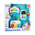 Zestaw Zabawek Muzycznych Dla Malucha Telefon Tamburyn Klawisze Dźwięki 3w1 LEAN Toys